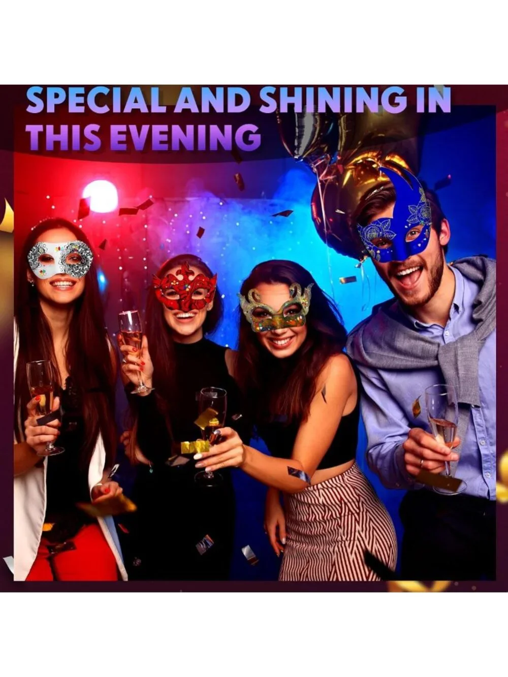 DIY Masquerade Masks - Paper Mache Craft Kit with Gem Stickers for Parties